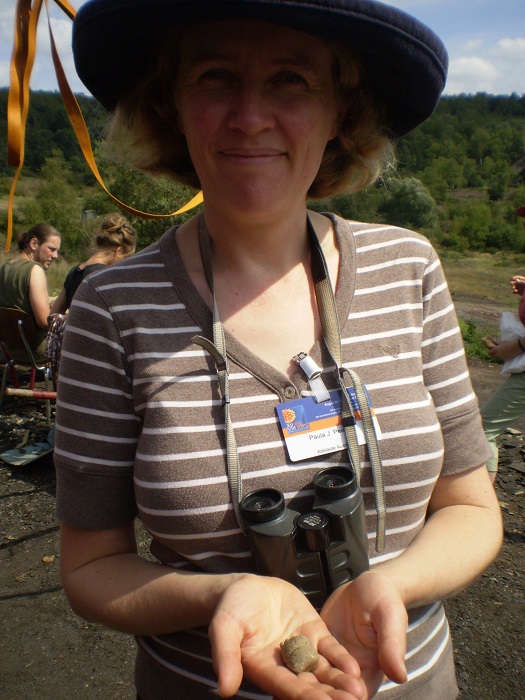 At the Messel fossil site in Germany, 2008. With a fossil poo!