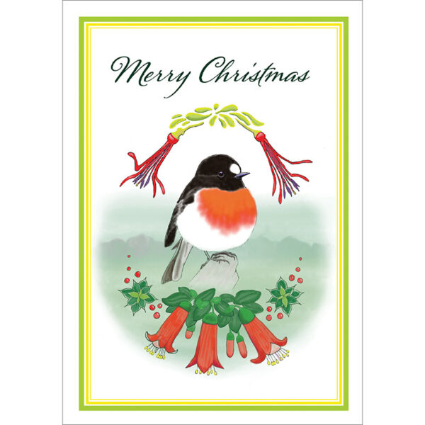 Scarlet Robin on Kangaroo Island Christmas card