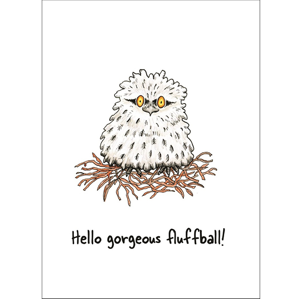 Hello gorgeous fluffball card